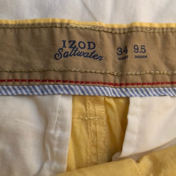 Yellow IZOD Saltwater Waist 34 - Picture 2 of 3